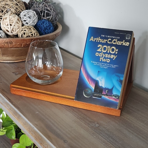 Wooden Book Stand with Glass Holder, NEW, Owl Design, Charming Book Reader Decor - Picture 1 of 16